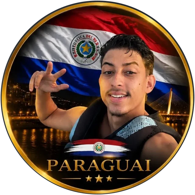 Emblema do Marcelino com a bandeira do Paraguai